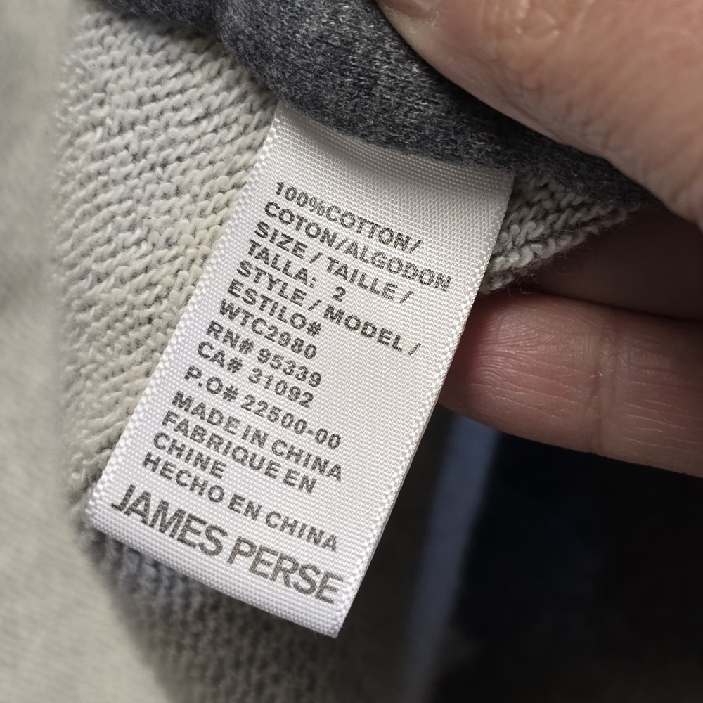 James Perse Womens 100% Cotton Hooded Open Cardigan‎ Sz 2 Medium Gray Casual - Picture 6 of 9